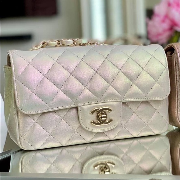 CHANEL Handbags - Chanel Ivory Iridescent Mini Rectangle Bag